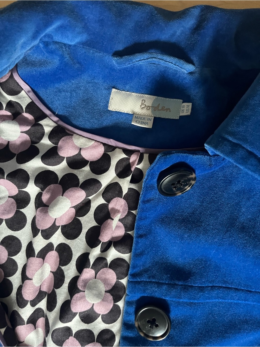 Boden Royal Blue Single-Breasted Trench Coat - Picture 3 of 5